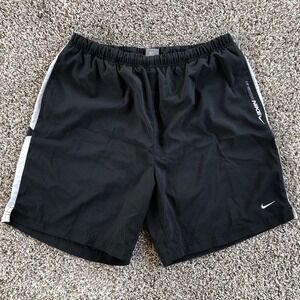 Vintage Y2K Nike Windbreaker Shorts Mens Size XL Black Athletic Lined Gym Trunks